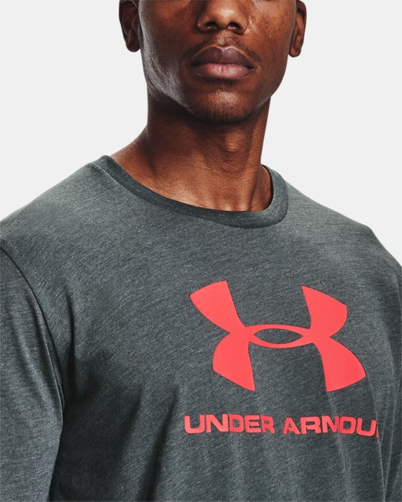 Haut à manches courtes UA Sportstyle Logo pour homme, Gray, pdpMainDesktop image number 3